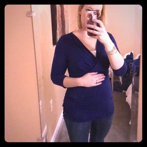 Royal Blue maternity/nursing top